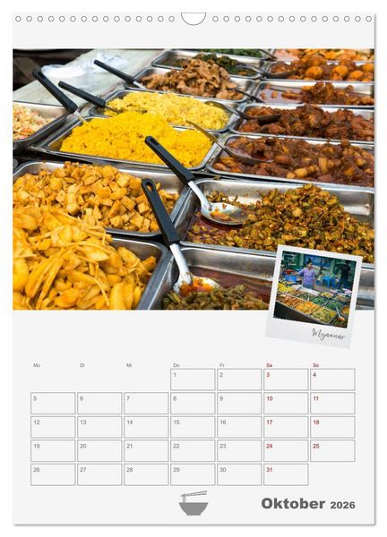 Produktbild: Street Food - K&uuml;chenplaner (Wandkalender 2026 DIN A3 hoch), CALVENDO Monatskalender