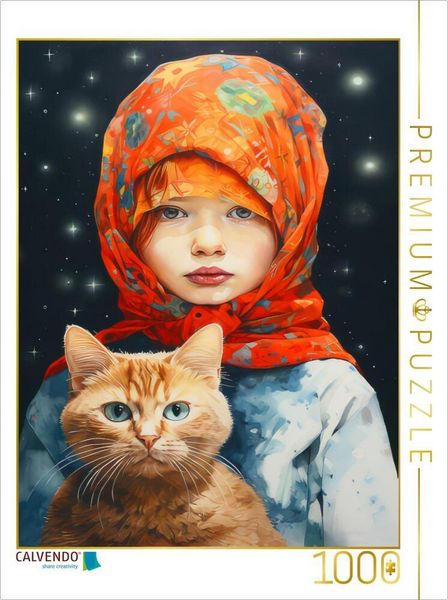 Produktbild: CALVENDO Puzzle Mann und Katze | 1000 Teile Lege-Gr&ouml;&szlig;e 64x48cm Foto-Puzzle f&uuml;r gl&uuml;ckliche Stunden