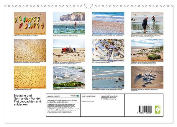 Produktbild: Bretagne und Normandie - Vor der Flut beobachten und entdecken (Wandkalender 2026 DIN A3 quer), CALVENDO Monatskalender