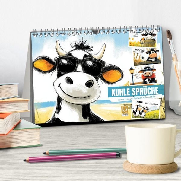 Produktbild: Kuhle Spr&uuml;che (Tischkalender 2026 DIN A5 quer), CALVENDO Monatskalender
