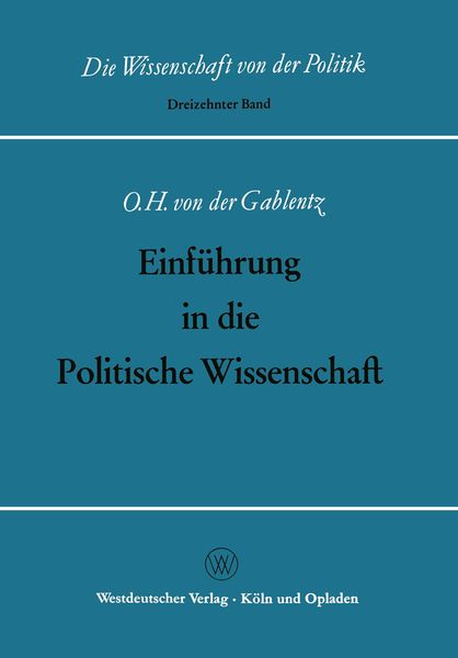 Produktbild: Einf&uuml;hrung in die Politische Wissenschaft