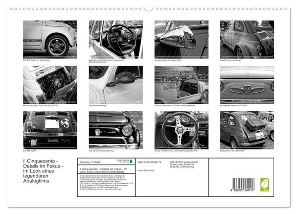 Produktbild: il Cinquecento - Details im Fokus - im Look eines legend&auml;ren Analogfilms (hochwertiger Premium Wandkalender 2025 DIN A2 quer), Kunstdruck in Hochglanz
