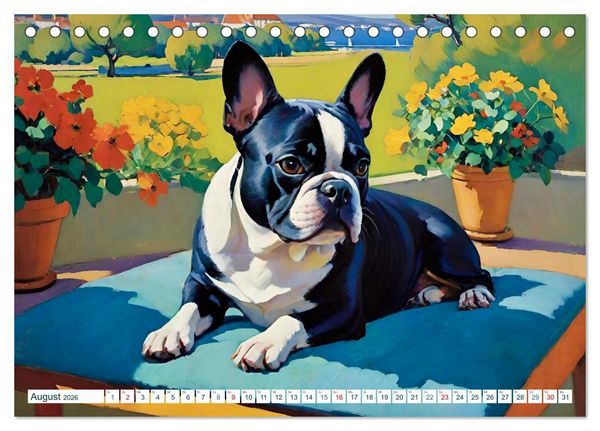 Produktbild: Frenchies (Tischkalender 2026 DIN A5 quer), CALVENDO Monatskalender
