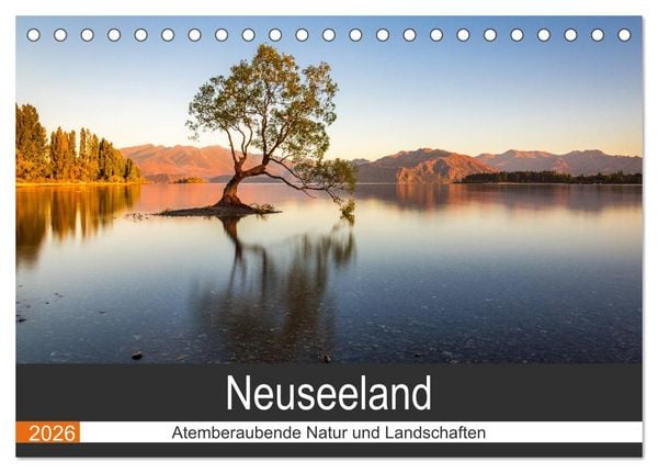 Produktbild: Neuseeland - Atemberaubende Natur und Landschaften (Tischkalender 2026 DIN A5 quer), CALVENDO Monatskalender
