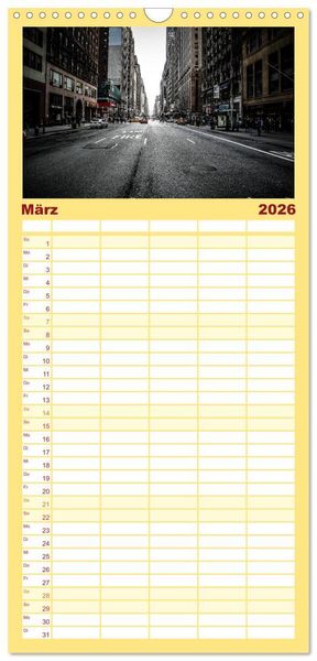 Produktbild: Familienplaner 2026 - New York feeling mit 5 Spalten (Wandkalender, 21 x 45 cm) CALVENDO