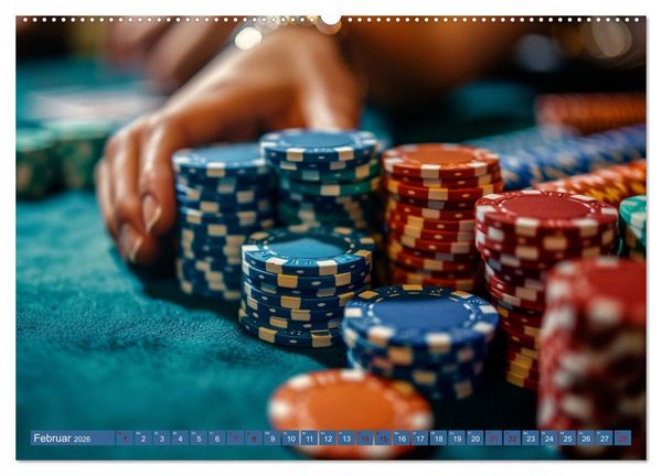 Produktbild: Poker Masters Texas Hold'em (Wandkalender 2026 DIN A2 quer), CALVENDO Monatskalender