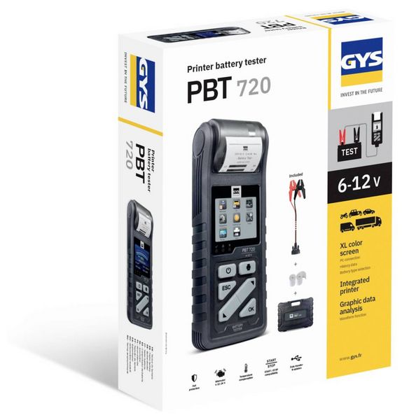 Produktbild: GYS BATTERIETESTER PBT720 - START/STOP Kfz-Batterietester 26cm x 10.5cm x 0.5mm