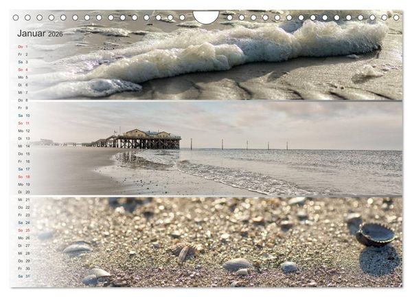 Produktbild: K&uuml;stenstreifen an der Nordsee (Wandkalender 2026 DIN A4 quer), CALVENDO Monatskalender