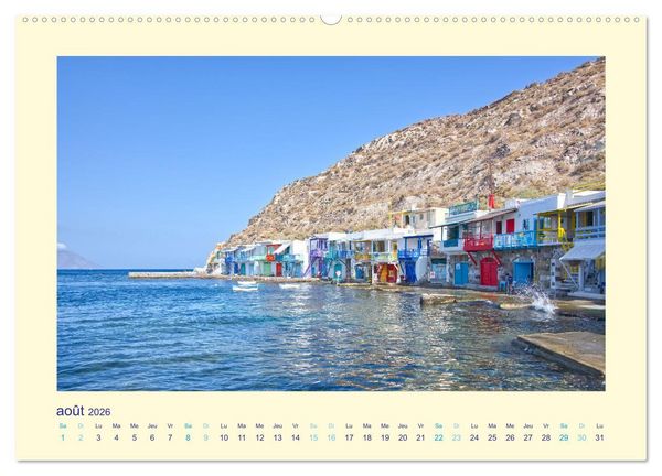 Produktbild: Les &icirc;les mythiques de Gr&egrave;ce - MILOS (Calendrier mural 2026 DIN A2 vertical), CALVENDO calendrier mensuel