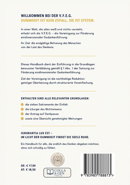 Produktbild: V.F.E.G. &ndash; Handbuch der bewussten Verbl&ouml;dung &ndash; Band 1