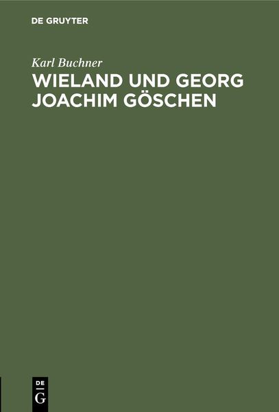 Produktbild: Wieland und Georg Joachim G&ouml;schen