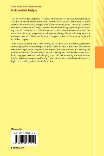 Produktbild: Multivariable Analysis