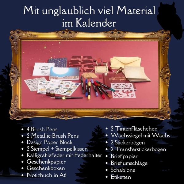 Produktbild: Adventskalender Zauberhafte Eulenpost: 24 &Uuml;berraschungen f&uuml;r Papeterie-Lover