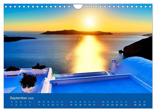 Produktbild: Santorin - eine Insel zum Tr&auml;umen (Wandkalender 2026 DIN A4 quer), CALVENDO Monatskalender