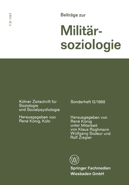 Beiträge zur Militärsoziologie, Taschenbuch von , VS Verlag für Sozialwissenschaften, 9783663004363