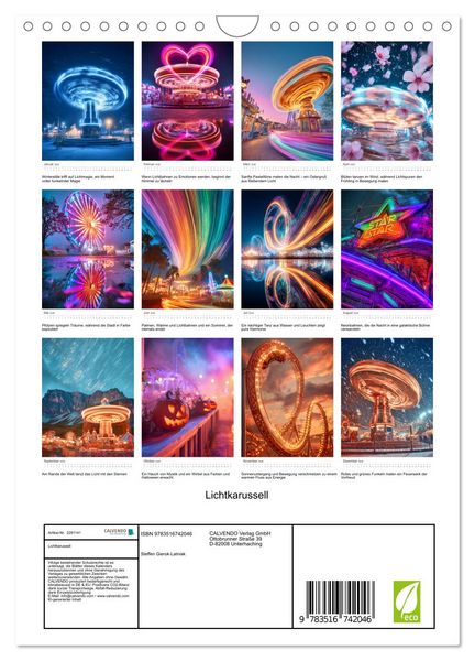 Produktbild: Lichtkarussell (Wandkalender 2026 DIN A4 hoch), CALVENDO Monatskalender