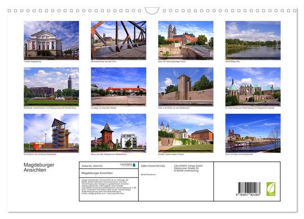 Produktbild: Magdeburger Ansichten (Wandkalender 2026 DIN A3 quer), CALVENDO Monatskalender