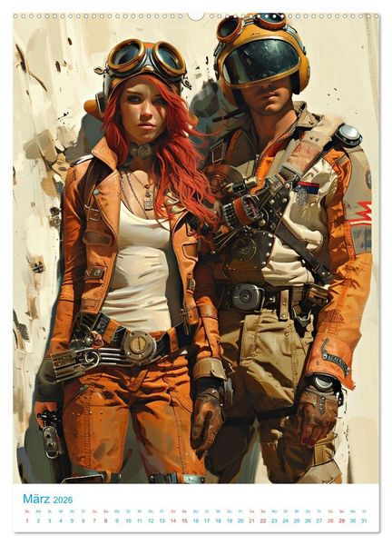 Produktbild: Steampunk Helden (Wandkalender 2026 DIN A2 hoch), CALVENDO Monatskalender