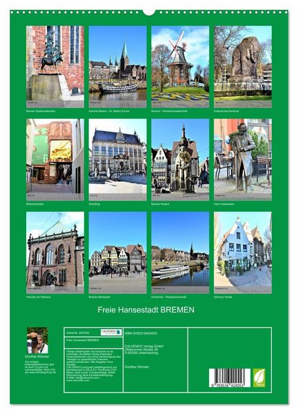 Produktbild: Freie Hansestadt BREMEN (hochwertiger Premium Wandkalender 2026 DIN A2 hoch), Kunstdruck in Hochglanz