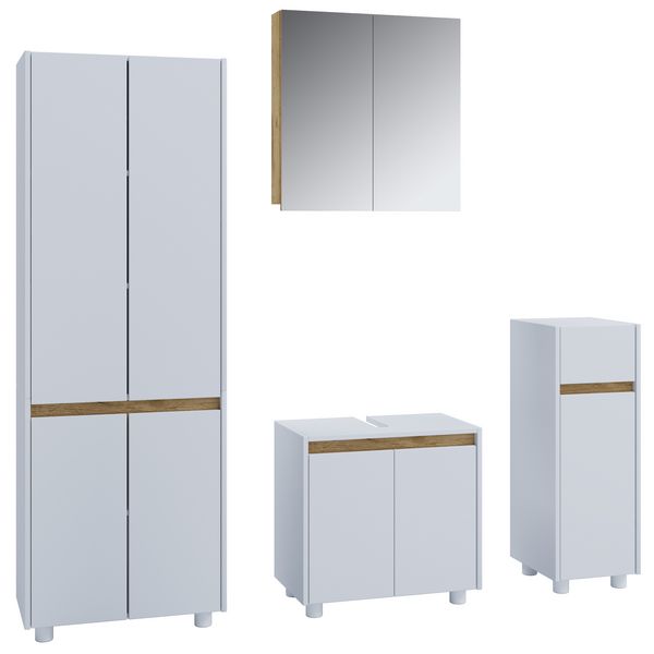 4-tlg. Badmöbel Set Komplett Badschrank Cosila XL