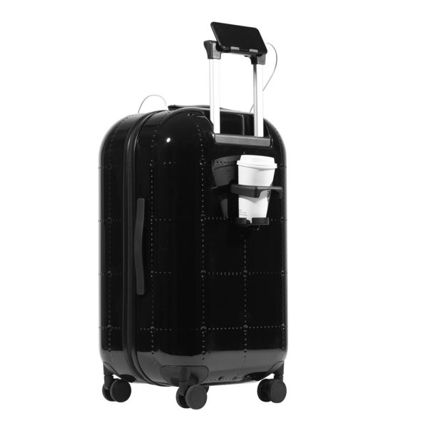 HTI-Living Koffer mit Becherhalter Square schwarz Agosta