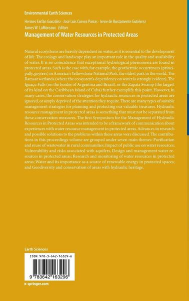 Produktbild: Management of Water Resources in Protected Areas