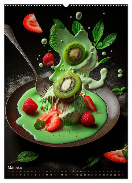 Produktbild: Desserts - S&uuml;&szlig;e K&ouml;stlichkeiten zum Dahinschmelzen (hochwertiger Premium Wandkalender 2026 DIN A2 hoch), Kunstdruck in Hochglanz