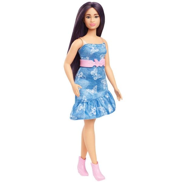 Produktbild: Barbie Fashionista Puppe im Denimkleid mit Schmetterlingsaufdruck