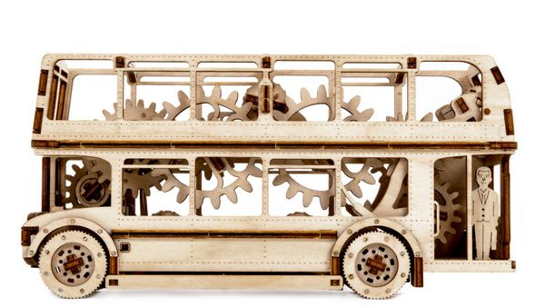 Produktbild: Tiny Adventures - London Bus, Funktionsmodell aus Holz zum Zusammenbauen