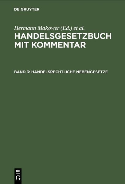 Produktbild: Handelsrechtliche Nebengesetze