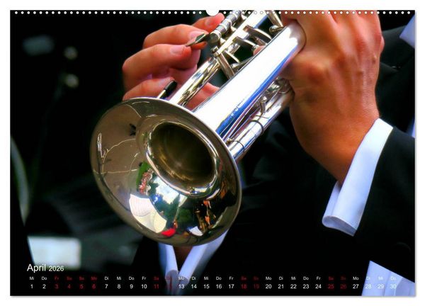 Produktbild: Blasinstrumente im Rampenlicht (hochwertiger Premium Wandkalender 2026 DIN A2 quer), Kunstdruck in Hochglanz