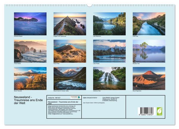 Produktbild: Neuseeland - Traumreise ans Ende der Welt (hochwertiger Premium Wandkalender 2026 DIN A2 quer), Kunstdruck in Hochglanz