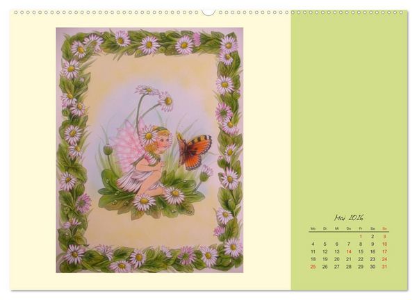 Produktbild: Blumen Elfen (hochwertiger Premium Wandkalender 2026 DIN A2 quer), Kunstdruck in Hochglanz