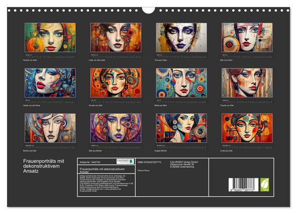 Produktbild: Frauenportr&auml;ts mit dekonstruktivem Ansatz (Wandkalender 2026 DIN A3 quer), CALVENDO Monatskalender
