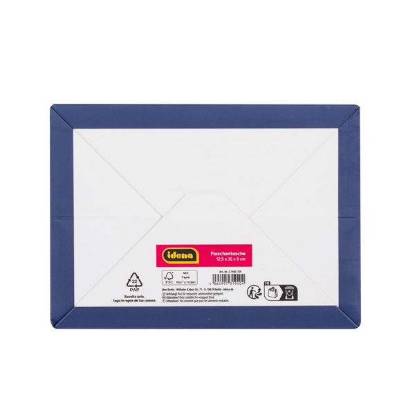 Produktbild: Idena Flaschentasche Happy Birthday blau 12,5x35x9xcm 210g/m&sup2; Hei&szlig;pr&auml;gung