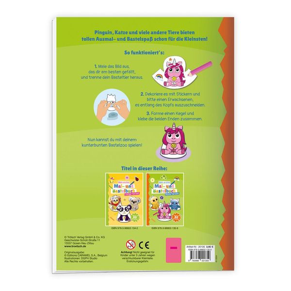 Produktbild: Tr&ouml;tsch Malbuch Bastelbuch Mein erstes Mal- und Bastelbuch Bunte Tierwelt