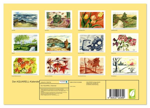 Produktbild: Der AQUARELL-Kalender (Wandkalender 2026 DIN A4 quer), CALVENDO Monatskalender