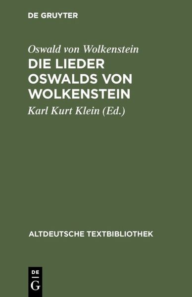 Produktbild: Die Lieder Oswalds von Wolkenstein