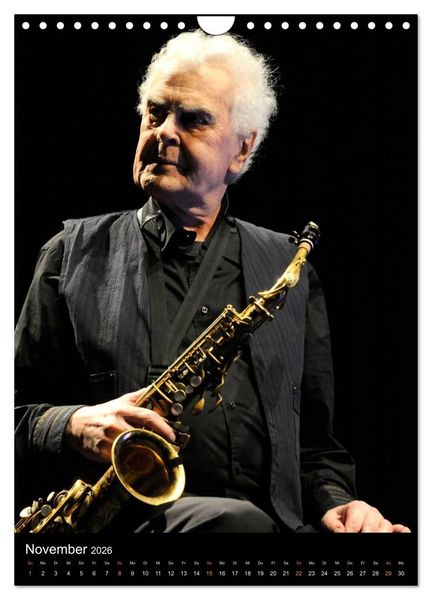 Produktbild: Jazz Saxophonisten 2026 (Wandkalender 2026 DIN A4 hoch), CALVENDO Monatskalender