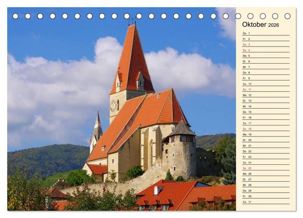 Produktbild: Die Wachau - Bezaubernde Orte an der Donau (Tischkalender 2026 DIN A5 quer), CALVENDO Monatskalender