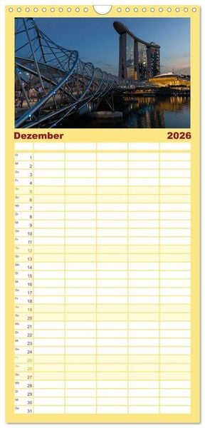Produktbild: Familienplaner 2026 - Singapur: Zwischen Wolkenkratzern und Superb&auml;umen mit 5 Spalten (Wandkalender, 21 x 45 cm) CALVENDO