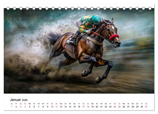 Produktbild: Pferderennen (Tischkalender 2026 DIN A5 quer), CALVENDO Monatskalender