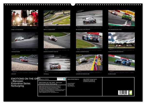 Produktbild: EMOTIONS ON THE GRID - Blancpain Endurance Series N&uuml;rburgring (Wandkalender 2026 DIN A2 quer), CALVENDO Monatskalender
