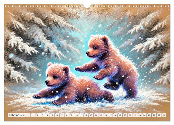 Produktbild: Ein Jahr mit den B&auml;ren - Ein majest&auml;tisches Leben in der Wildnis (Wandkalender 2026 DIN A3 quer), CALVENDO Monatskalender
