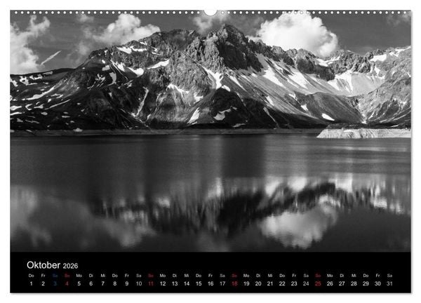 Produktbild: BERGE IN SCHWARZ WEISS (Wandkalender 2026 DIN A2 quer), CALVENDO Monatskalender
