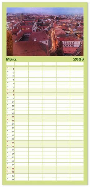 Produktbild: Familienplaner 2026 - Zauberhaftes Sibiu - Die Perle Siebenb&uuml;rgens in Rum&auml;nien mit 5 Spalten (Wandkalender, 21 x 45 cm) CALVENDO