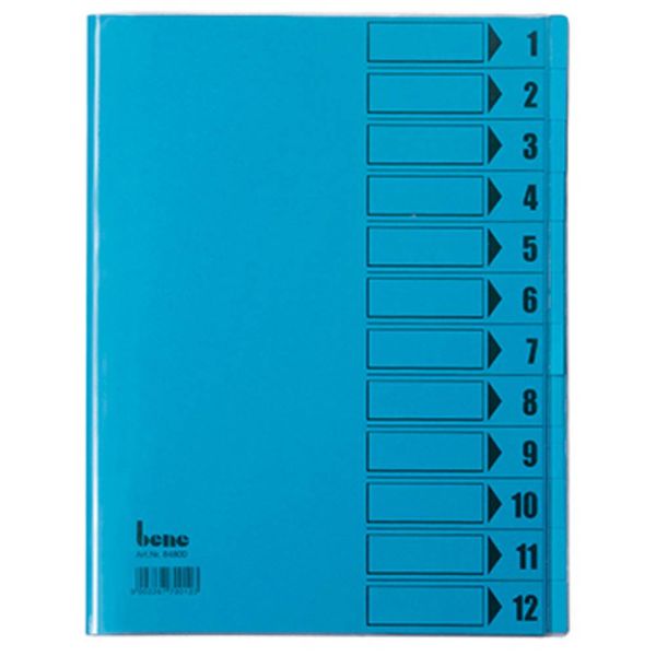 Bene 084800BL Ordnungsmappe Blau DIN A4 PVC Anzahl der Fächer: 12