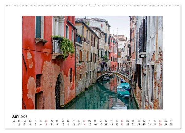 Produktbild: Venedig - Verg&auml;ngliche Sch&ouml;nheit (hochwertiger Premium Wandkalender 2026 DIN A2 quer), Kunstdruck in Hochglanz