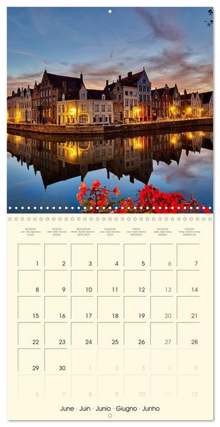 Produktbild: Gand et Bruges au cr&eacute;puscule (Calendrier mural carr&eacute; 2026 30x30 cm) Calendrier double avec une page pour vos prises de notes
