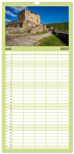 Produktbild: Familienplaner 2027 - Burgen des Hunsr&uuml;cks mit 5 Spalten (Wandkalender, 21 x 45 cm) CALVENDO